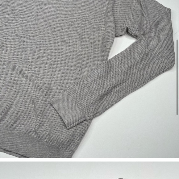 Prana Sweater Milani V Neck Waffle Grey Comfy Lounge Outdoor Hiking Gorp XL New - Picture 6 of 12